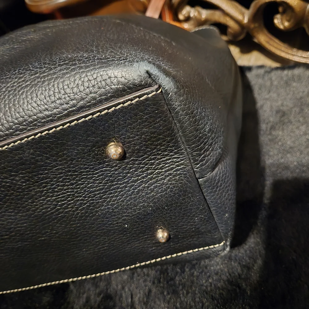 Dooney & Bourke Black Barlow Tote with Pebbled Leather Large